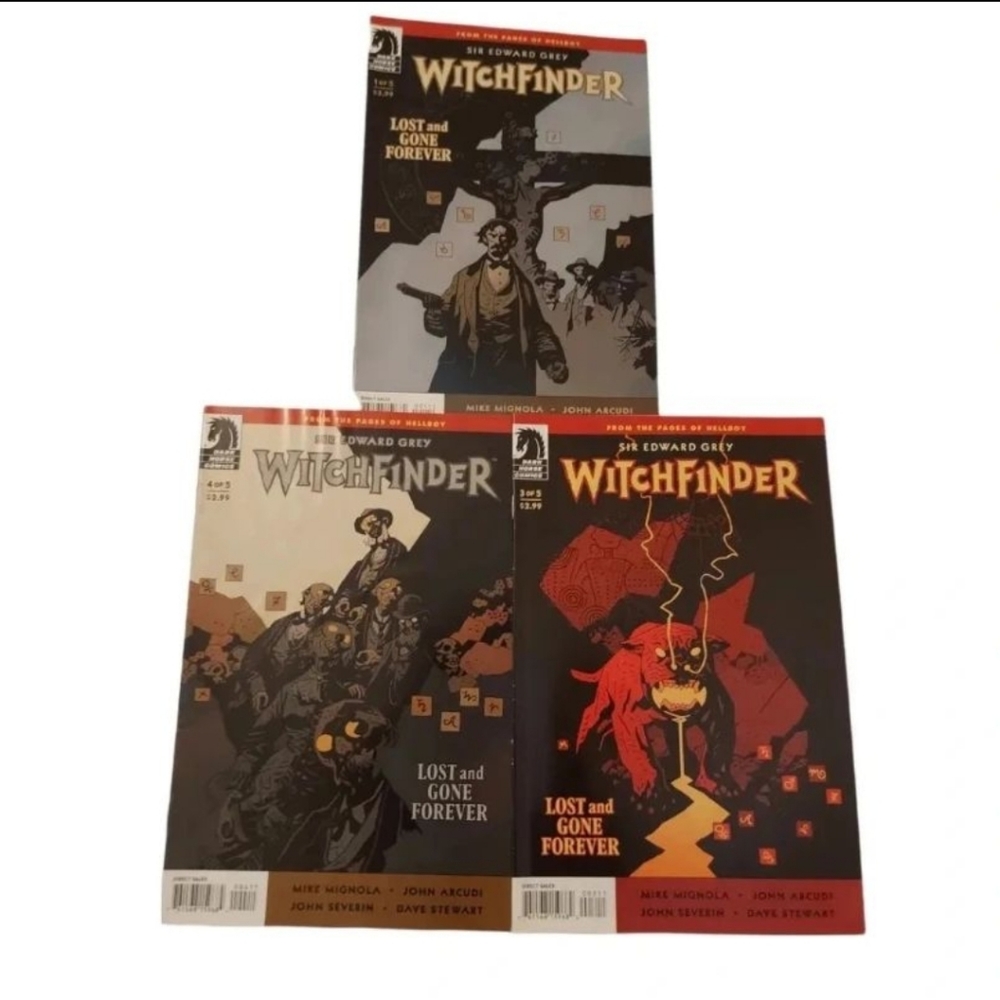 3× Witchfinder Comics- Illustrations  by Mike Mignola